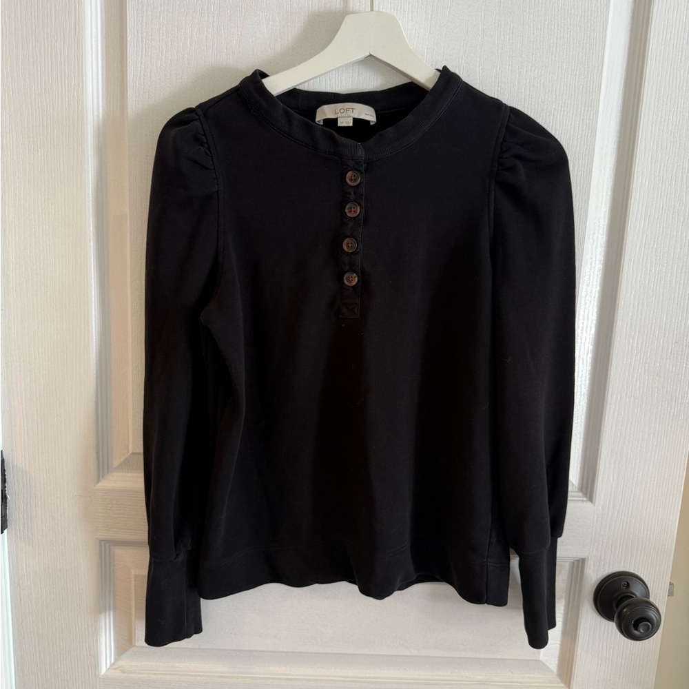 LOFT Charcoal Knit Top